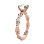Round Lab Grown Diamond Side Stone Engagement Ring