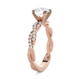 Round Lab Grown Diamond Side Stone Engagement Ring