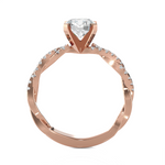 Round Lab Grown Diamond Side Stone Engagement Ring