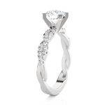 Round Lab Grown Diamond Side Stone Engagement Ring