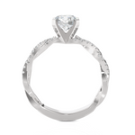 Round Lab Grown Diamond Side Stone Engagement Ring