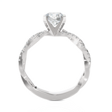Round Lab Grown Diamond Side Stone Engagement Ring