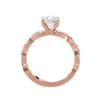Round Lab Grown Diamond Side Stone Engagement Ring
