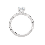 Round Lab Grown Diamond Side Stone Engagement Ring