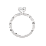 Round Lab Grown Diamond Side Stone Engagement Ring