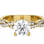 Round Lab Grown Diamond Side Stone Engagement Ring
