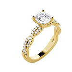 Round Lab Grown Diamond Side Stone Engagement Ring