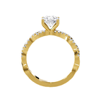 Round Lab Grown Diamond Side Stone Engagement Ring