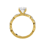 Round Lab Grown Diamond Side Stone Engagement Ring