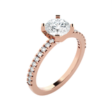 Round Lab Grown Diamond Side Stone Engagement Ring