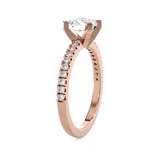 Round Lab Grown Diamond Side Stone Engagement Ring