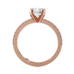 Round Lab Grown Diamond Side Stone Engagement Ring