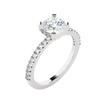 Round Lab Grown Diamond Side Stone Engagement Ring