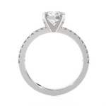 Round Lab Grown Diamond Side Stone Engagement Ring