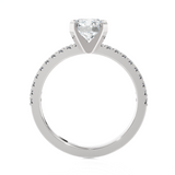Round Lab Grown Diamond Side Stone Engagement Ring