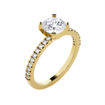 Round Lab Grown Diamond Side Stone Engagement Ring
