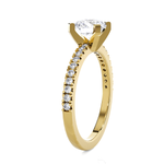 Round Lab Grown Diamond Side Stone Engagement Ring