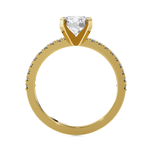 Round Lab Grown Diamond Side Stone Engagement Ring