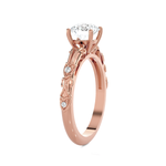 Round Lab Grown Diamond Side Stone Engagement Ring