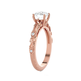 Round Lab Grown Diamond Side Stone Engagement Ring