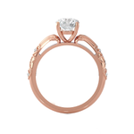 Round Lab Grown Diamond Side Stone Engagement Ring