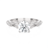 Round Lab Grown Diamond Side Stone Engagement Ring