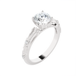 Round Lab Grown Diamond Side Stone Engagement Ring