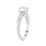 Round Lab Grown Diamond Side Stone Engagement Ring