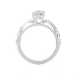 Round Lab Grown Diamond Side Stone Engagement Ring