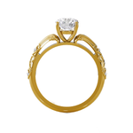 Round Lab Grown Diamond Side Stone Engagement Ring