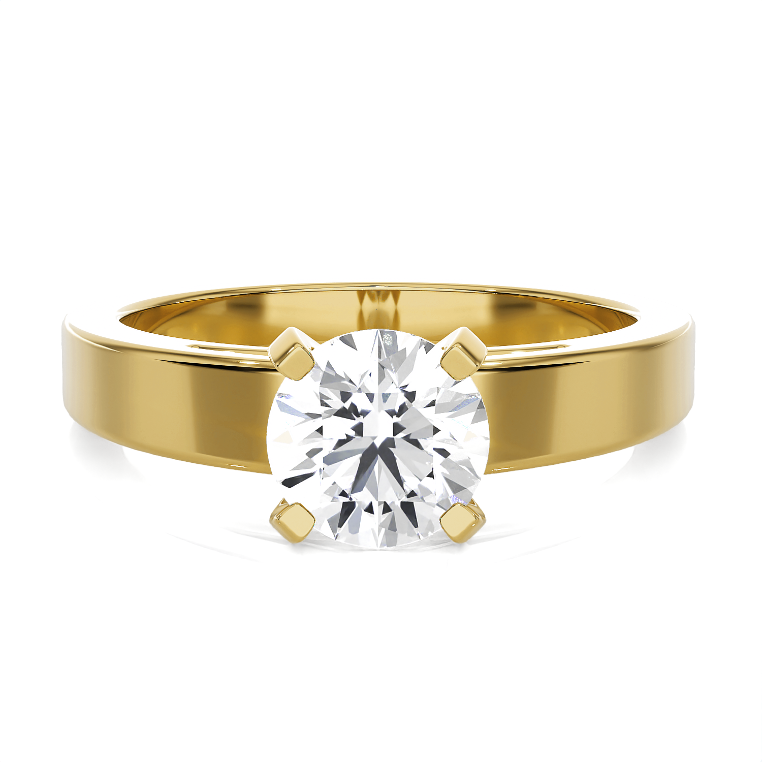 Round Lab Grown Diamond Solitaire Engagement Ring