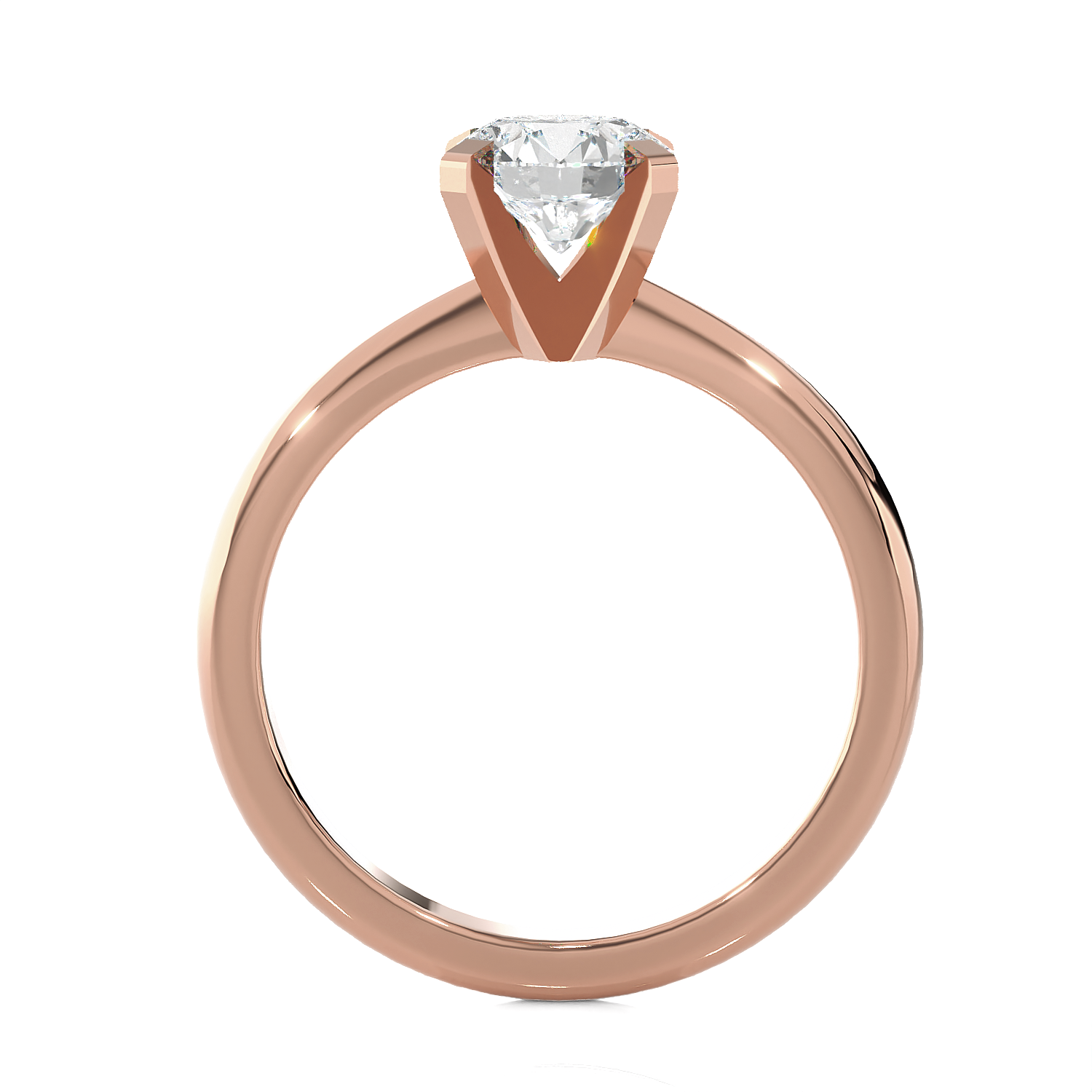 Round Lab Grown Diamond Solitaire Engagement Ring