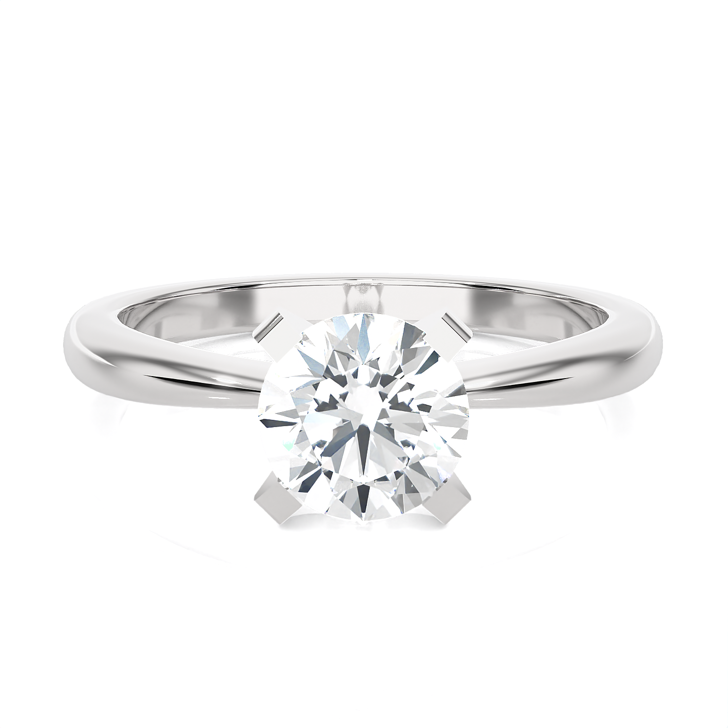 Round Lab Grown Diamond Solitaire Engagement Ring
