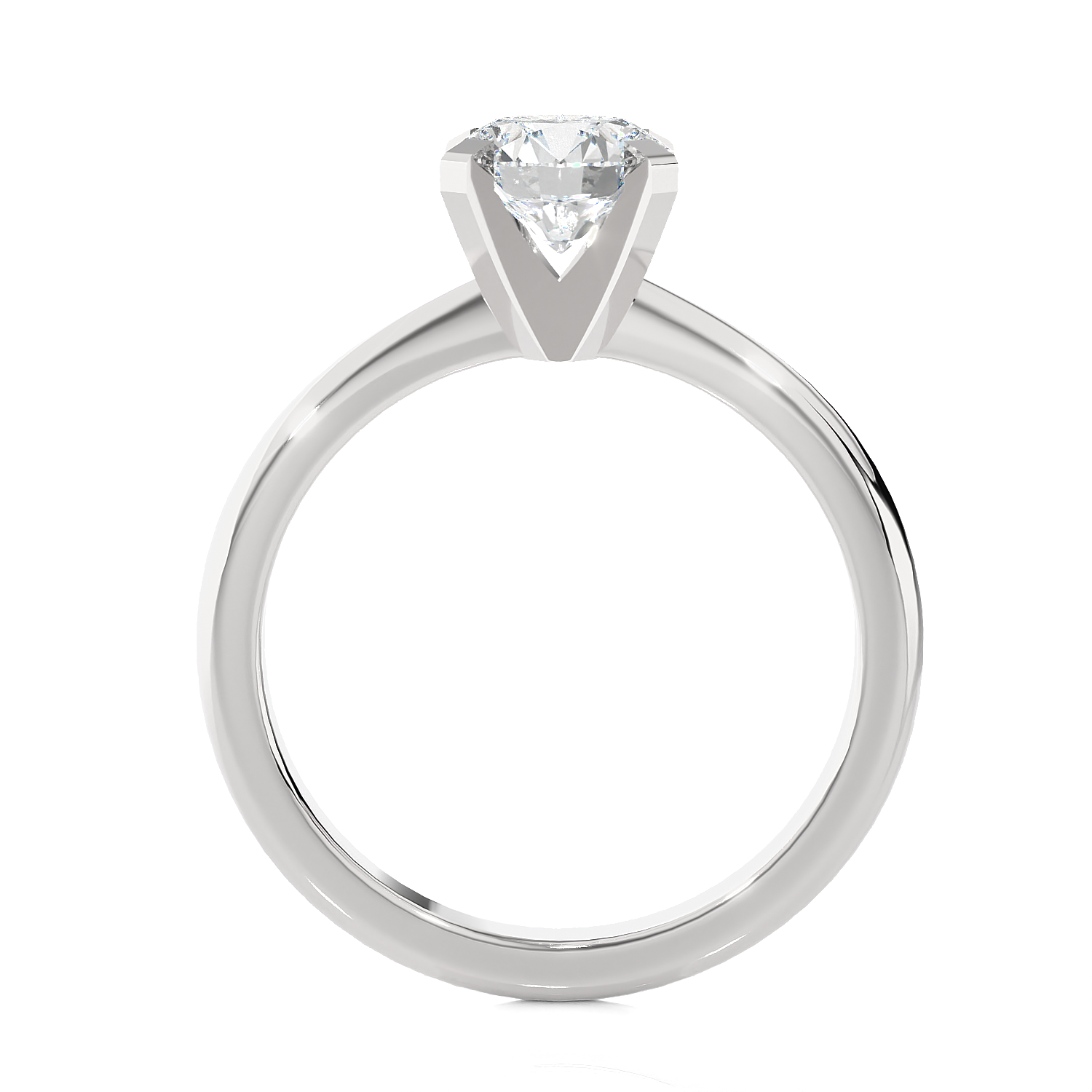 Round Lab Grown Diamond Solitaire Engagement Ring
