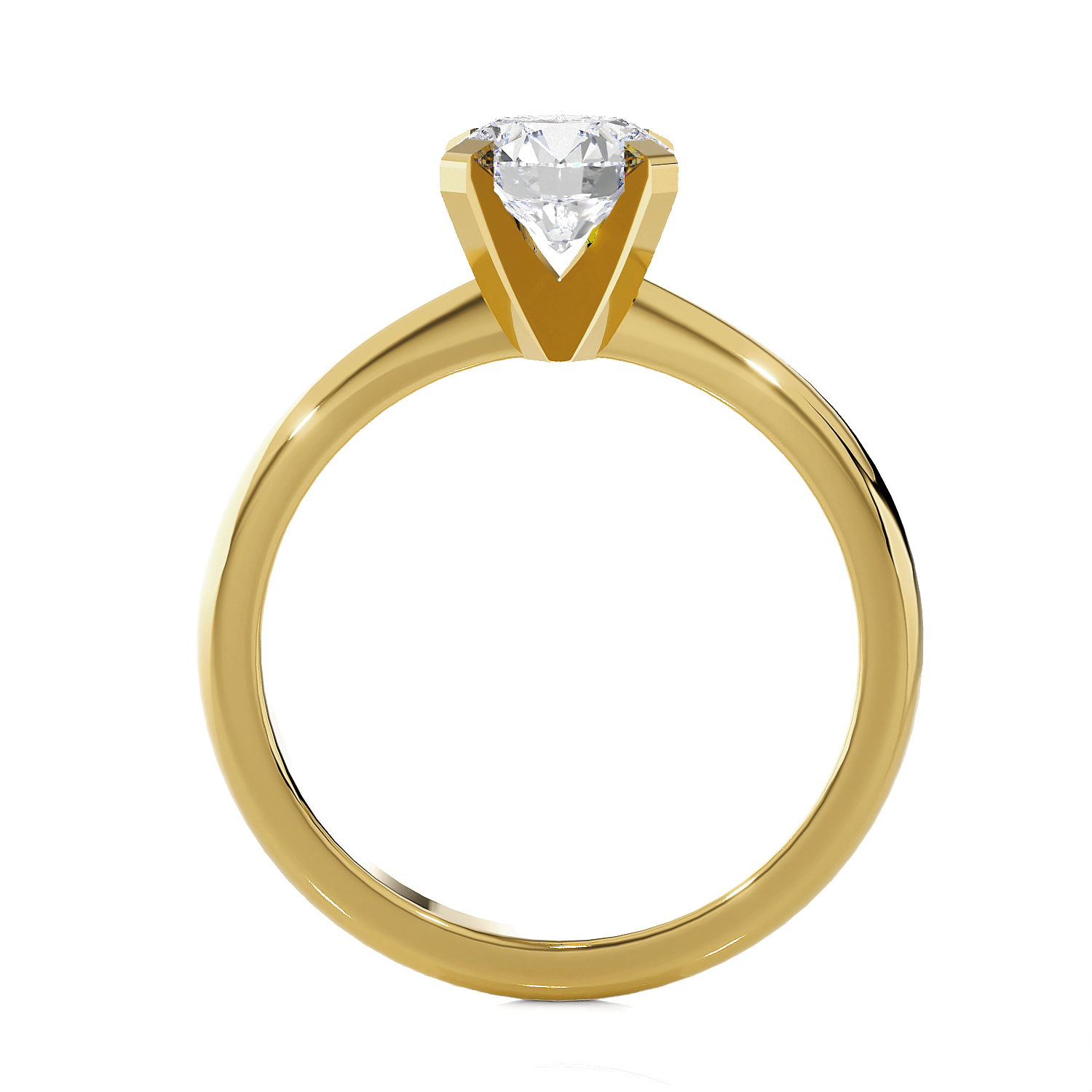 Round Lab Grown Diamond Solitaire Engagement Ring