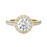 Round Lab Grown Diamond Halo Engagement Ring