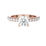Round Lab Grown Diamond Side Stone Engagement Ring