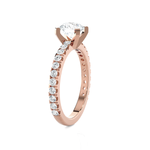 Round Lab Grown Diamond Side Stone Engagement Ring