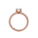 Round Lab Grown Diamond Side Stone Engagement Ring