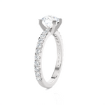 Round Lab Grown Diamond Side Stone Engagement Ring