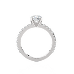Round Lab Grown Diamond Side Stone Engagement Ring