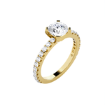Round Lab Grown Diamond Side Stone Engagement Ring