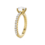 Round Lab Grown Diamond Side Stone Engagement Ring