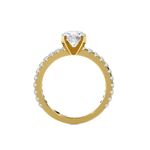 Round Lab Grown Diamond Side Stone Engagement Ring