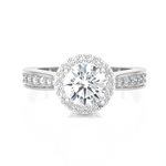 Round Lab Grown Diamond Halo Engagement Ring