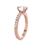 Round Lab Grown Diamond Side Stone Engagement Ring