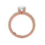 Round Lab Grown Diamond Side Stone Engagement Ring