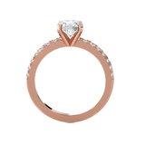 Round Lab Grown Diamond Side Stone Engagement Ring