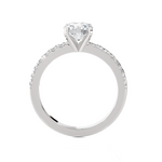 Round Lab Grown Diamond Side Stone Engagement Ring