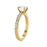 Round Lab Grown Diamond Side Stone Engagement Ring